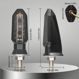 RHAEBIST Motorcycle Turn Signals Led: 4pcs LED Flashing Turning Lights for Motorcycle-8MM Front Rear Universal Turn Signals Lights for Motorcycle-Amber Blinkers for Motorbike Dirtbike(Smoked Lens)