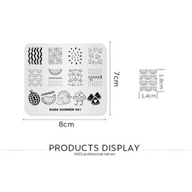 KADS Nail Art Stamping Plate Template Warm Color Summer Series Watermelon Stamp Plate Nail DIY Tool (SU001)