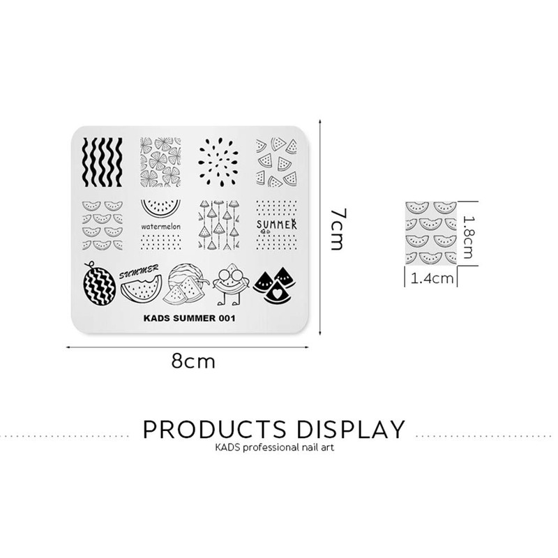 KADS Nail Art Stamping Plate Template Warm Color Summer Series
