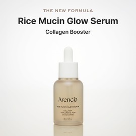 Arencia Rice Mucin Glow Serum, Collagen + Hyaluronic Acid & Niacinamide, 1.01 fl oz