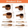 8-Piece Acacia Wood Nesting Measuring Cups and Spoons Set, Laser