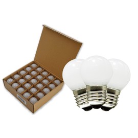 25 Pack G40 Frosted Cool White Replacement Bulbs