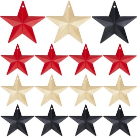 GORGECRAFT 30PCS 3 Colors 2.4 Inch Metal Star Decor Barn Star with Hole Iron Vintage Texas Stars Arts Hanging Decors for Crafts Western Country House Farmhouse Christmas 4th of July Indoor Outdoor