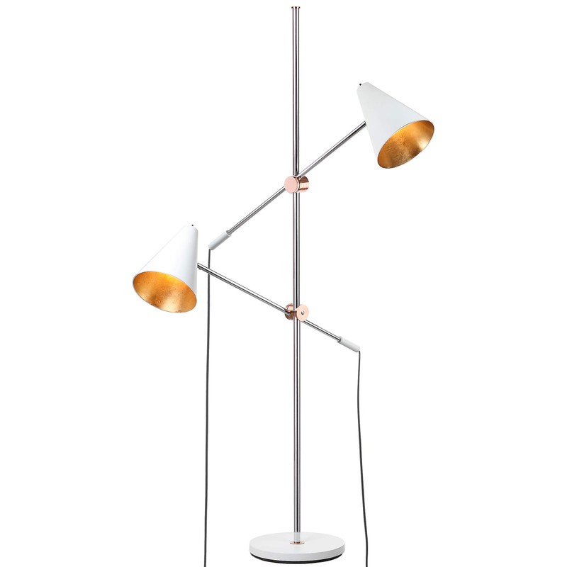 Safavieh Lighting Collection Reed 71" Floor Lamp, Chrome/White