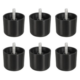 uxcell 6 Pcs M8 x 2 x 2.2 Inch Furniture Legs, Plastic Sofa Couch Legs Tapered Replacement Legs Tapered Feet for Chair Sofa Dresser Cabinets Bed, Black