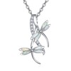 PRAYMOS Dragonfly Necklace 925 Sterling Silver Dreamy Dragonfly Opal Necklace