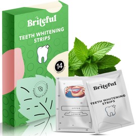 Briteful Teeth Whitening Strips - 28 Strips - Advanced Non-Peroxide Formula with 8% Pap - Easy to Use Teeth Whitening Kit - Premium Teeth Whitener Product (14 Treatments, Peppermint)