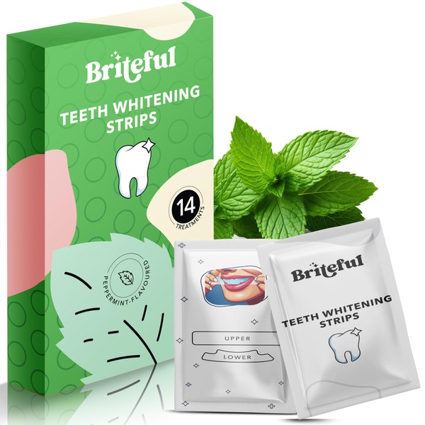 Briteful Teeth Whitening Strips - 28 Strips - Advanced Non-Peroxide