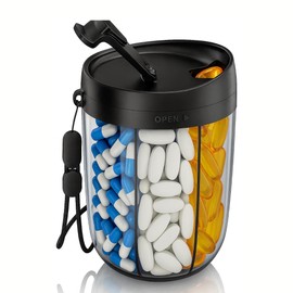 Pastillero Semanal Portátil, Organizador de Pastillas, Dispensador de Pastillas, Organizador de Medicamentos con Diseño Antimezcla y Fácil Acceso, 7 Compartimentos Grandes, Pastillero de Viaje
