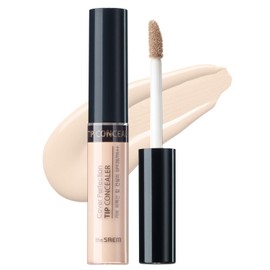 THESAEM THE SAEM Cover Perfection Tip Concealer, Liquid Multi-Use Concealer, Full Coverage Makeup for Acne Dark Spots Dark Circles Hyperpigmentation and Blemishes, 0.2 fl.oz. (#0.5 Ice Beige)