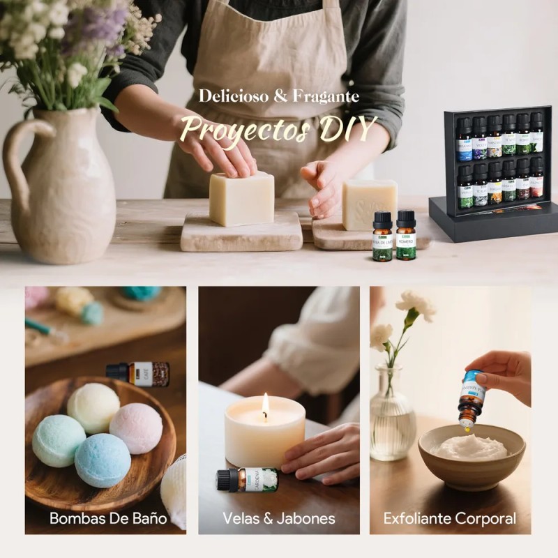 Kaisasa Kit De 12 Aceites Esenciales Aromaterapia Natural Estilo B