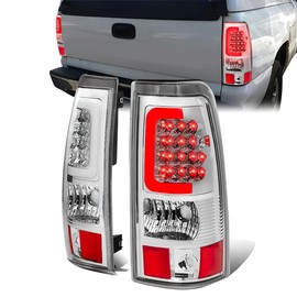 D SOLUTIONS 3D LED Tail Lights Assembly Compatible with 2003-2006 Chevy Silverado 1500 2500 3500 HD Compatible with GMC Sierra, Fits 2007 Classic Left Right Rear Brake Lamps Chrome