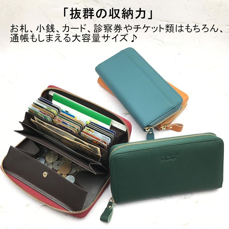 Doodeka Women's Long Wallet, Genuine Leather, Garson, Men's, Skimming, Large