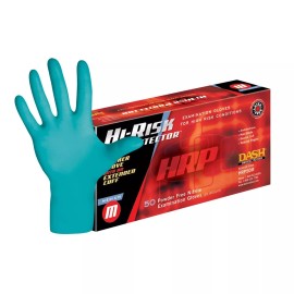 DASH Hi-Risk Protector Nitrile Exam Grade Disposable Gloves, Teal, 5.9 mil, Box  - XL