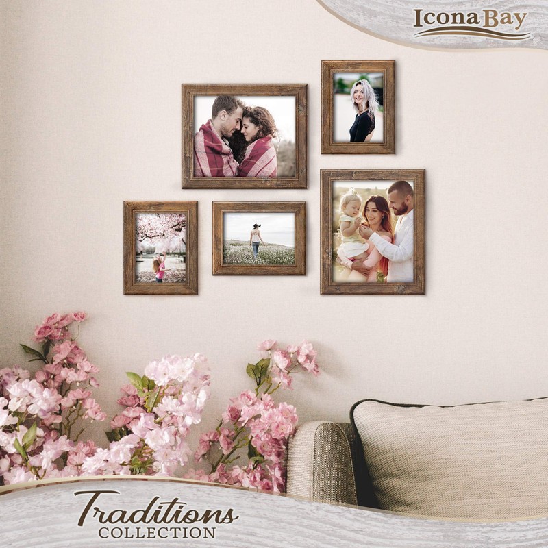 Icona Bay - 5x7 Chestnut Brown Picture Frame - Rustic