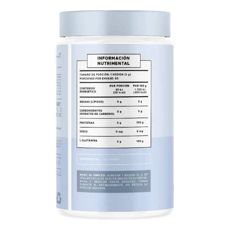 Suplemento Alimenticio Aminoácido Gluta 300g Pure Form Sin Sabor