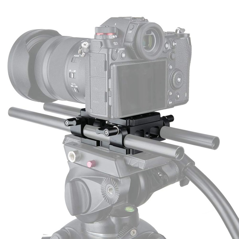 NICEYRIG Tripod Base Plate Mounting Plate with 15mm Rod Clamp
