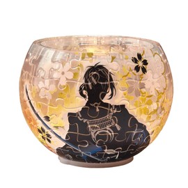 Yanoman 80 Piece Jigsaw Puzzle Touken Ranbu -ON LINE Mikazuki Munechika [Lampshade Puzzle] (Diameter 3.9 x Height 2.8 inches (10 cm) x Height 2.8 inches (7 cm)