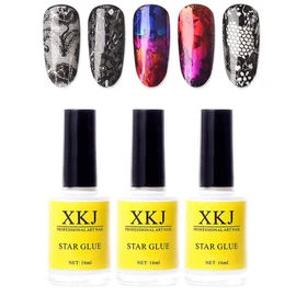 XICHEN 3 botellas de pegamento profesional para uñas de cielo estrellado para calcomanías de uñas, decoraciones, calcomanía, 16 ml/botellas, color blanco