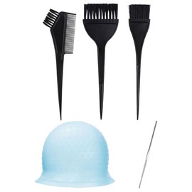 EORPAVU Highlight Foil Bleach Powder Set Hair Dye Cap Reusable with Highlight Needle Suitable for Salon Styling (5 Pieces, Blue)