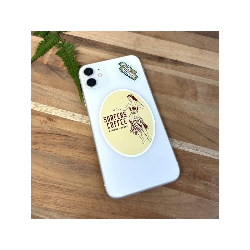 Surfers Coffee Sticker Hula Girl