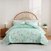 JSD Green Floral Comforter Set Queen Size, 3 Piece All