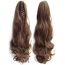 55cm Hair Clip Type Long Curly Ponytail Extension Women's Fashion Easy Extensions Clip On Wig (8)