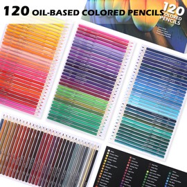 120 Colouring Pencils, Premium Coloring Pencils Set, Soft Core, Professional Coloured Pencils for Drawing Sketching Shading, Vibrant Coloured Pencils for Adult Kid Beginners