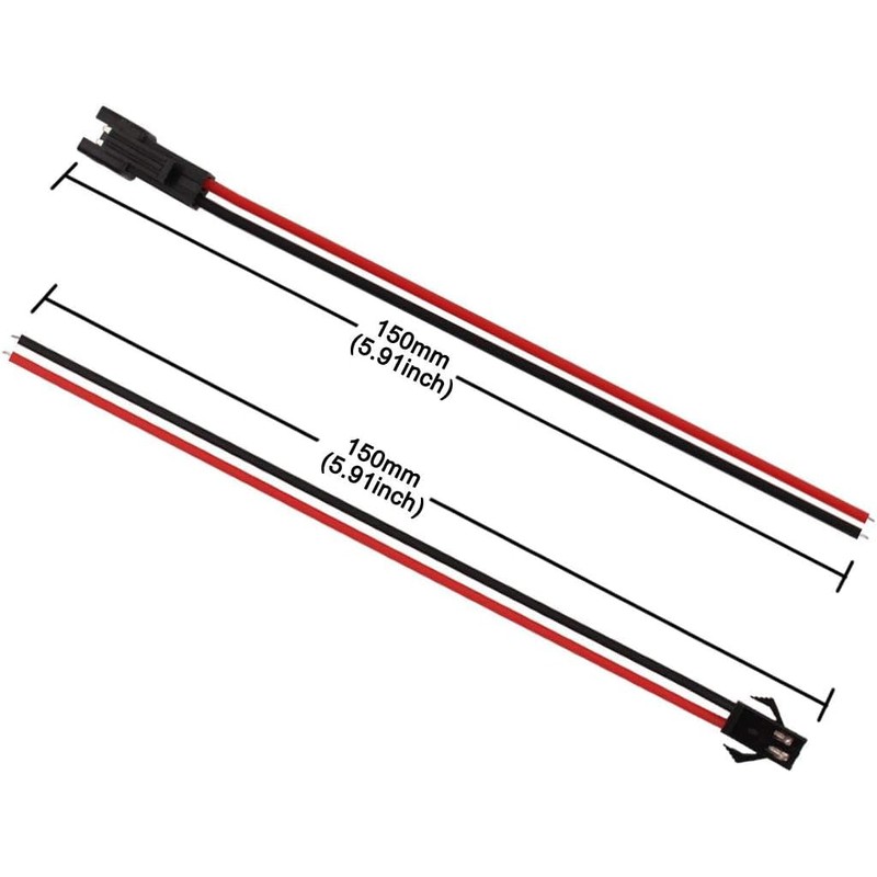 2 Pin JST SM Male Female Plug LED Connector Cable