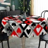 AOYEGO Poker Plaid Table Cloth Spades Square Heart Plum Flower