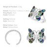 Tuscany Silver Abalone Butterfly Adjustable Ring - Size P