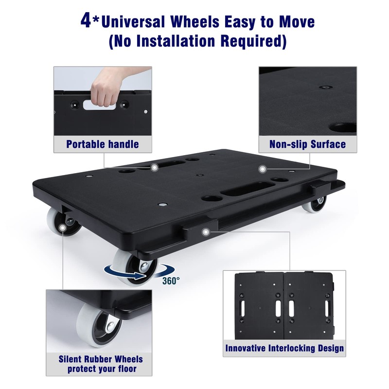 Nellyke Furniture Dolly, 4 Pack Small Flat Moving Dolly, Furniture