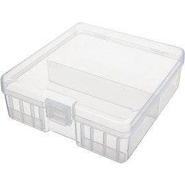 Fielect - Caja organizadora para pilas AA (100 unidades), transparente