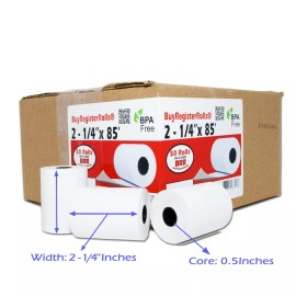 First Data 50 ROLLS 2 1/4" X 85' FIRST DATA FD130 FD50 FD55 FD100TI THERMAL PAPER 50ROLLS