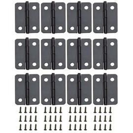 Mini Hinge Wooden Box Hinge Mini Cabinet Drawer Butt Hinge Connector Black Copper Hinge 1.3 Inch Small Hinge for Wooden Box Jewelry Boxes Cabinets (Pack of 12)