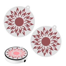 Cook's Aid 2 PCS Silicone Thermochromic Induction Cooktop Protector Mat, (Magnetic) Induction Cooktop Cover for Induction Stove ((Rose Pink (Sunflower), 9.5 Inch)