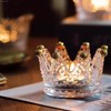 LOLYSIC 6 Pack Votive Candle Holders, Crown Glass Tealight Candle