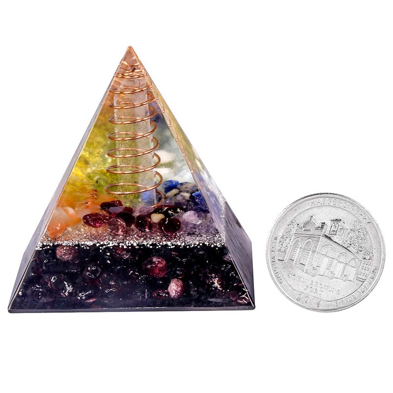 Nupuyai Garnet Healing Crystal Pyramid for Protection, Chakra Energy Crystal