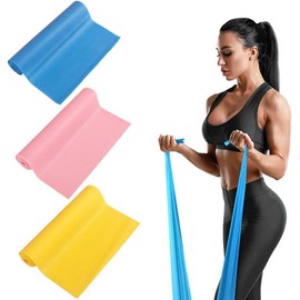 Set of 3, Training Tubes, Home Fitness Tubes, Stretching, Weight Training, Stretching Band, Butt Training, Beautiful Butt Training, Leg Training, Training Tube, Unisex, Convenient to Carry (Pink, Yellow, Blue)