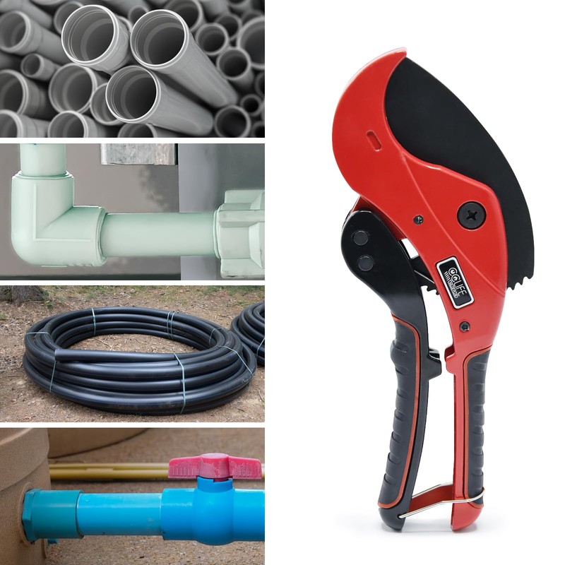 CCLIFE 64 mm PVC Pipe Shears with Ratchet, SK-5 High