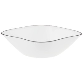 Corelle Vitrelle 6-Piece (22-Oz) Cereal Soup Bowls, Triple Layer Glass and Chip Resistant, Lightweight Square Dinnerware Bowl Set, Simple Lines
