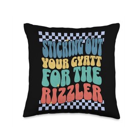 Sticking Out Your Gyatt For The Rizzler Rizz Ironic Meme Throw Pillow