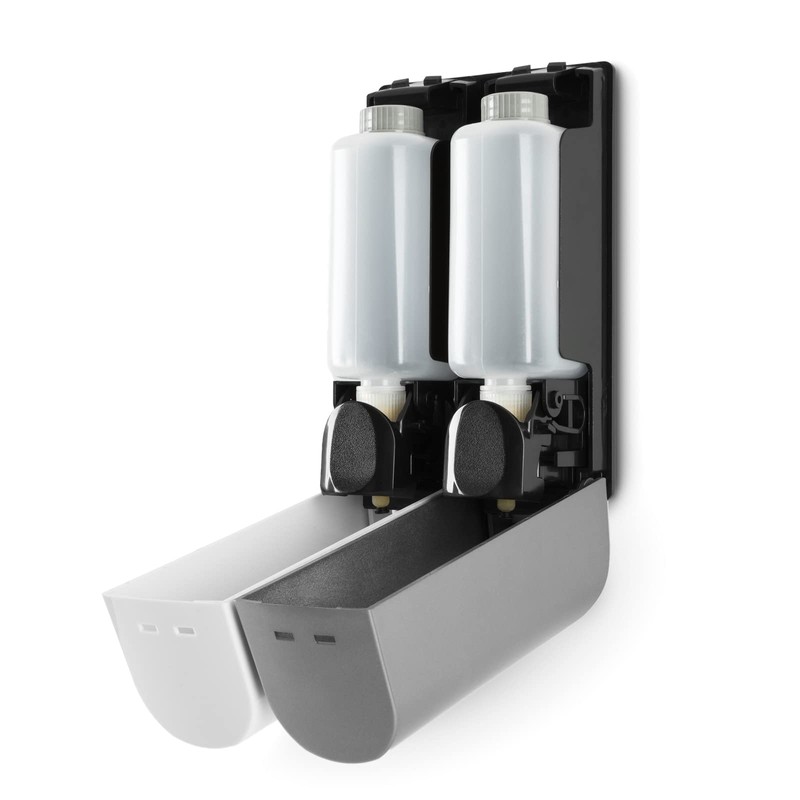 Draco Duo Wall Mounted Shampoo Soap Shower Dispensers with 2x350ml