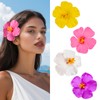 4 Pcs Hawaiian Flower Hair Clips for Women Plumeria Hibiscus