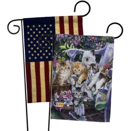 Breeze Decor Purfect Buddies Garden Flag Pack Dog Puppy Spoiled Paw Canine Fur Pet Nature Farm Animal Creature Vintage Applique House Banner Small Yard Gift Double-Sided, Made in USA