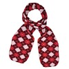 Pink Red White Argyle Print Polar Fleece Scarf Glove &