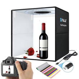 20"/50cm Photo Light Box,PULUZ Large Photo Studio Light Box for Product Photography Portable Photography Tent Studio Professional Dimmable CRI ≥90 160 LED Lights High Brightness 12 Colors Background