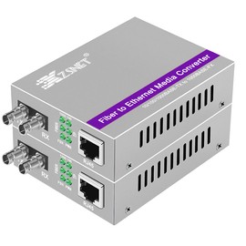 XZSNET A Pair of Gigabit ST to RJ45 Converter, Single-Mode Fiber to Ethernet Media Converter (Built-in Module, 1310nm, 20km), Plug & Play, 10/100/1000 Base-T Compatible, Auto-Negotiation, Jumbo Frame