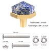 Cheungshing 2PCS Hexagonal Lapis Lazuli Crystal Drawer Pulls Handles with