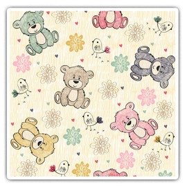 Square Stickers (Set of 2) 7.5cm - Cute Teddy Bears Baby Laptop Tablet Luggage Scrapbook #13197